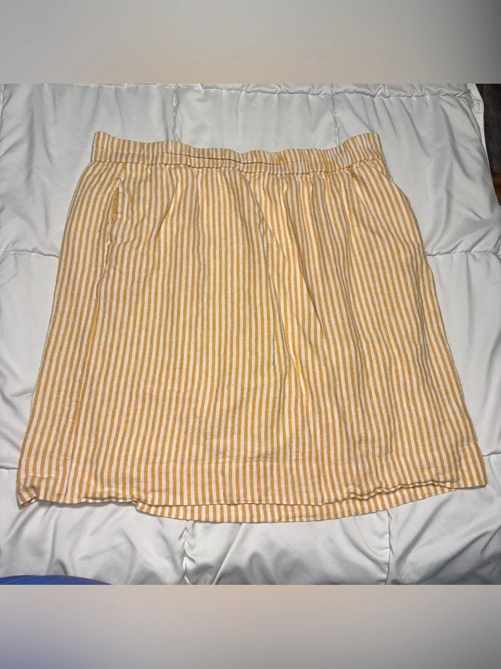 J. Crew Linen Blend Striped Skirt Orange White Creamcicle XXL